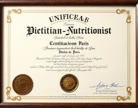 Certificat de Diplôme de Diététicien-Nutritionniste